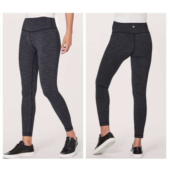 lululemon athletica Pants - Lululemon Wunder Under Hi Rise 7/8 Tight Luon Variegated Knit Black Heathered